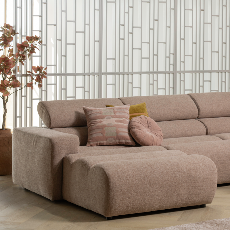 WOOOD-collectie Novi Chaise Longue Bank Links Boucle Taupe