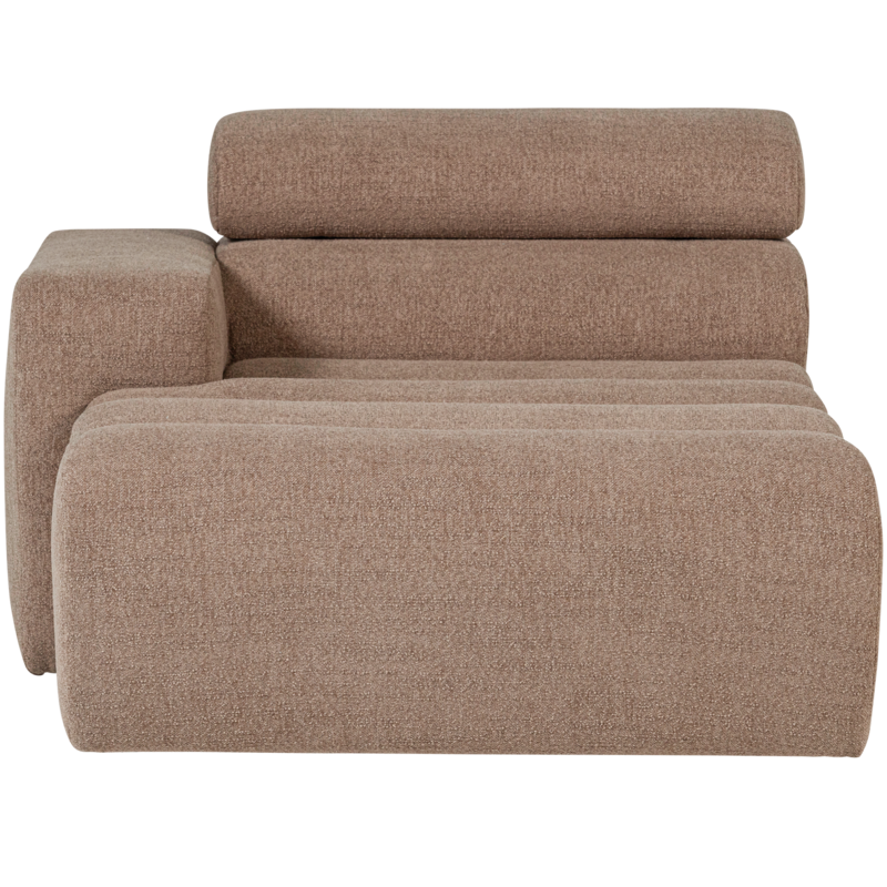 WOOOD-collectie Novi Chaise Longue Element Arm Links Boucle Taupe
