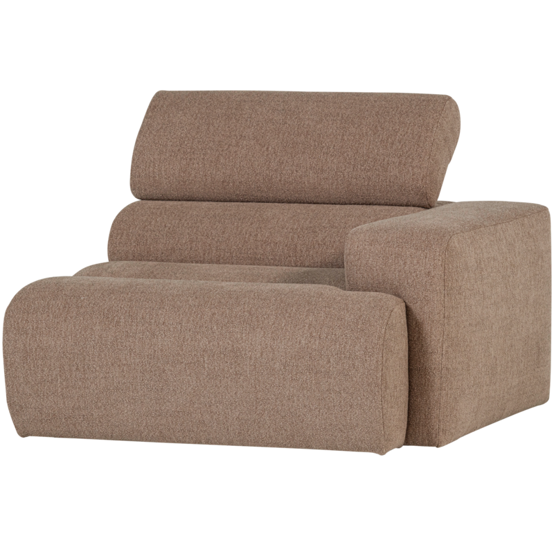 WOOOD-collectie Novi 1-Zits Element Arm Rechts Boucle Taupe