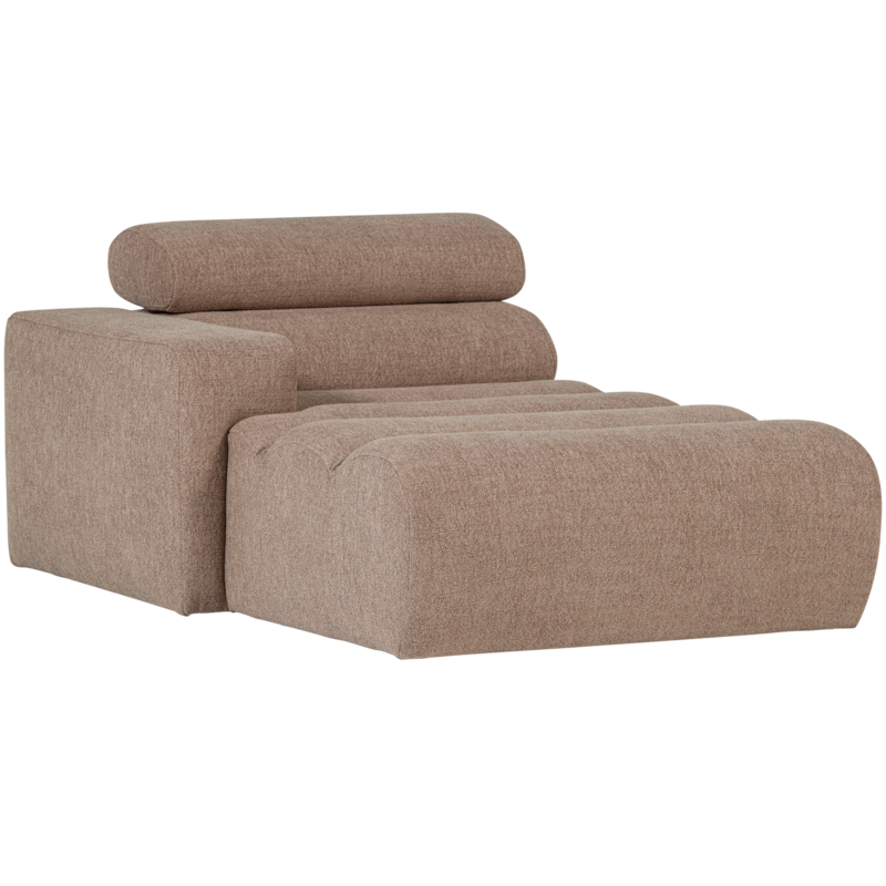 WOOOD-collectie Novi Chaise Longue Element Arm Links Boucle Taupe