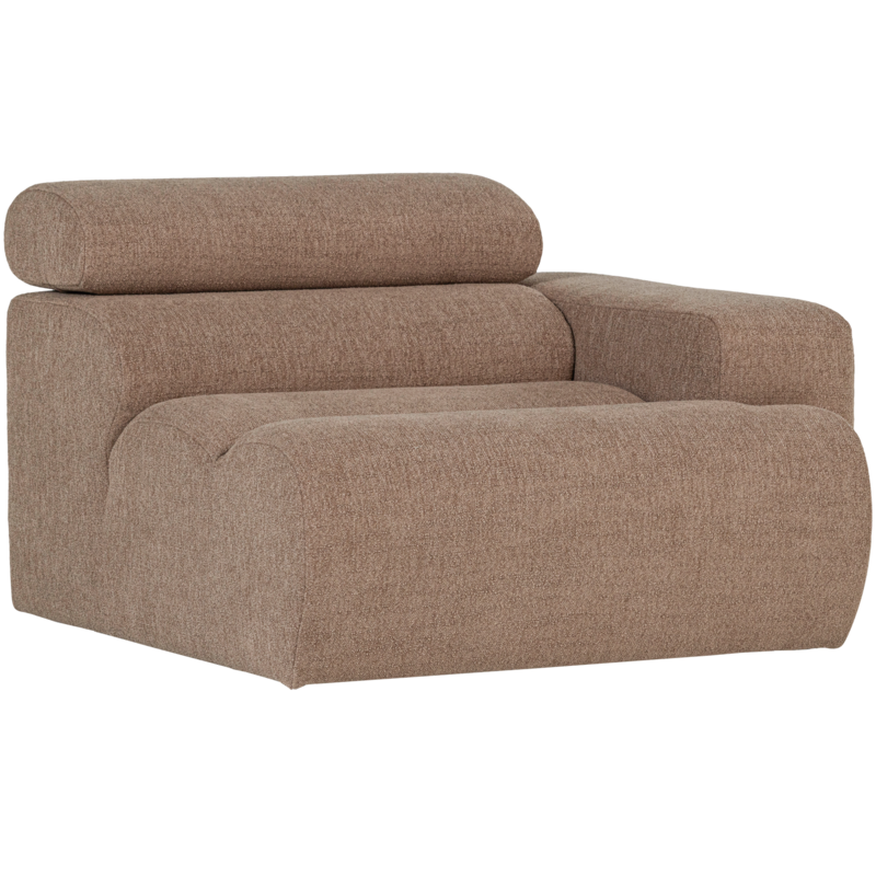 WOOOD-collectie Novi 1-Zits Element Arm Rechts Boucle Taupe