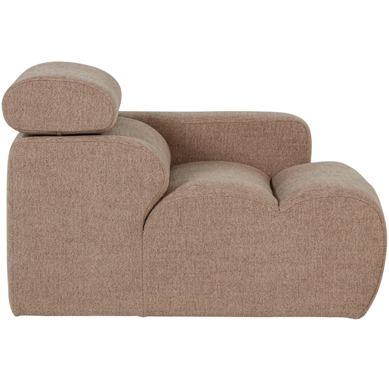 WOOOD-collectie Novi 1-Zits Element Arm Rechts Boucle Taupe