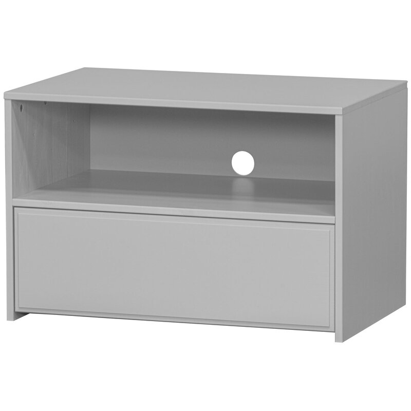WOOOD-collectie Yissa Tv Meubel Met Lade/Open Vak Grenen Wolkengrijs [Fsc]