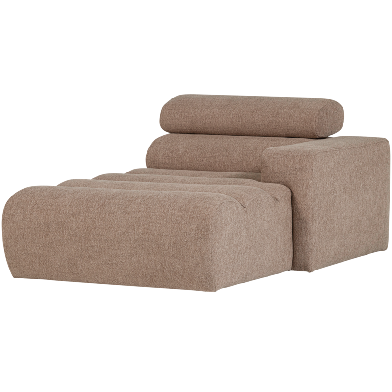 WOOOD-collectie Novi Chaise Longue Element Arm Rechts Boucle Taupe