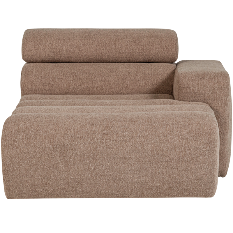WOOOD-collectie Novi Chaise Longue Element Arm Rechts Boucle Taupe
