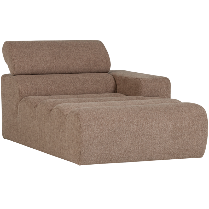 WOOOD-collectie Novi Chaise Longue Element Arm Rechts Boucle Taupe