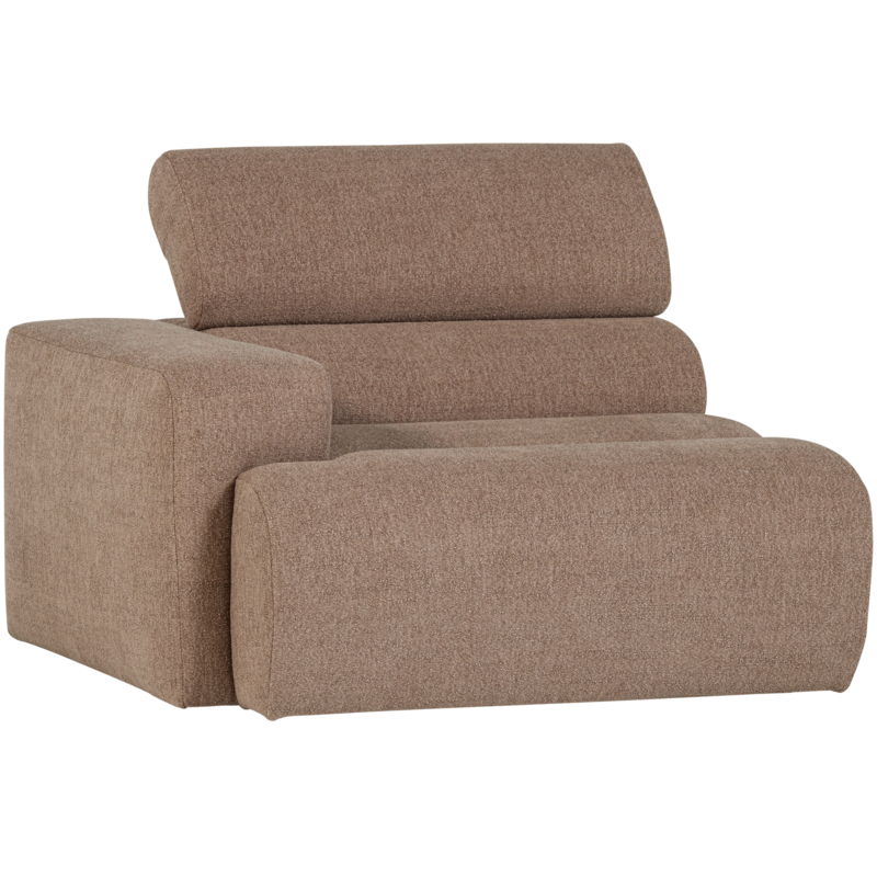 WOOOD-collectie Novi 1-Zits Element Arm Links Boucle Taupe