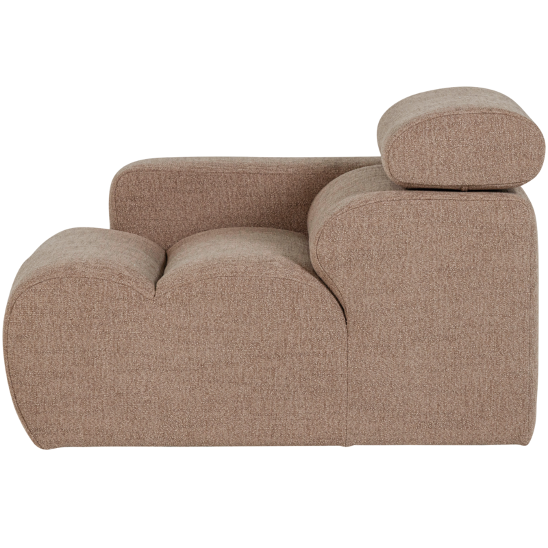 WOOOD-collectie Novi 1-Zits Element Arm Links Boucle Taupe