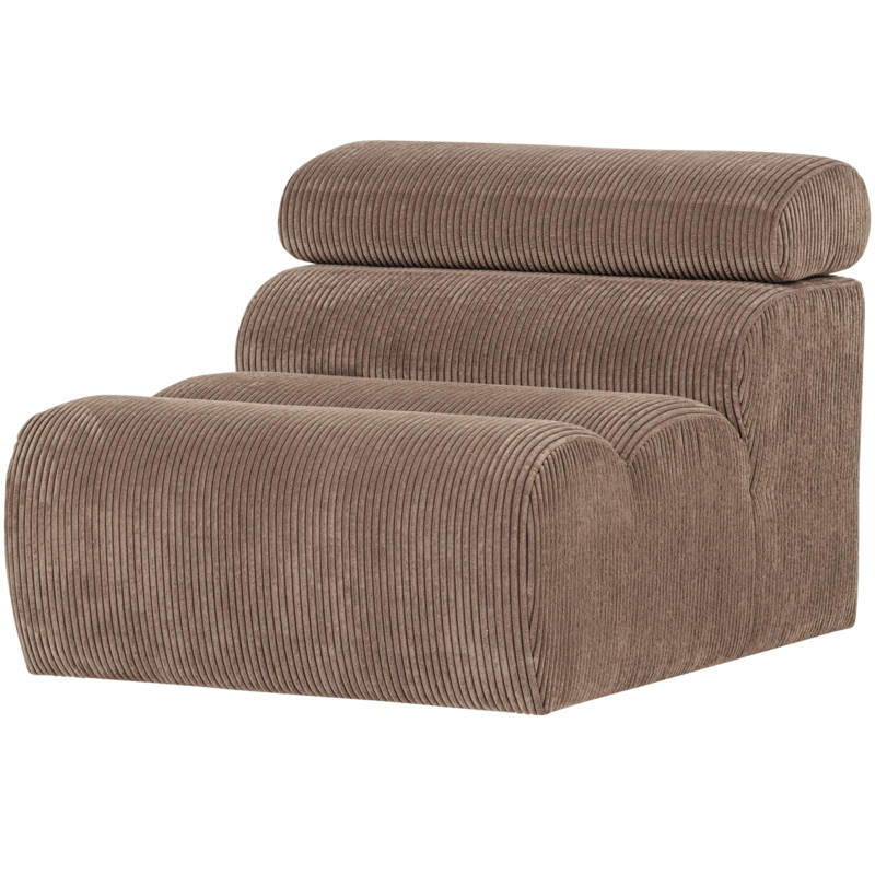 WOOOD-collectie Novi 1-Zits Element Ribstof Taupe