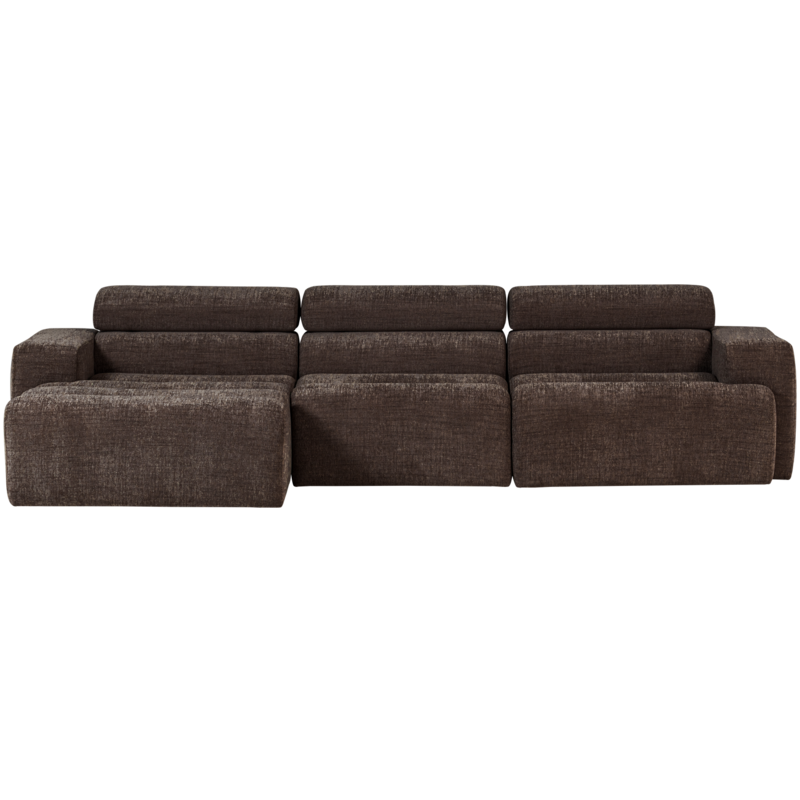 WOOOD-collectie Novi Chaise Longue Bank Links Donkerbruin Melange