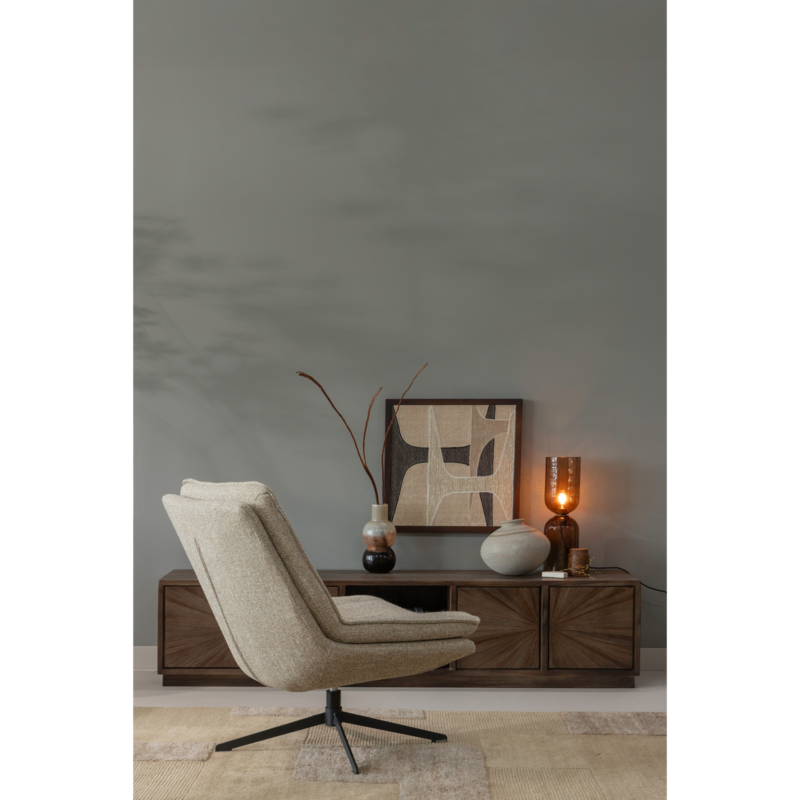 WOOOD-collectie Milaro Draaifauteuil Naturel Melange