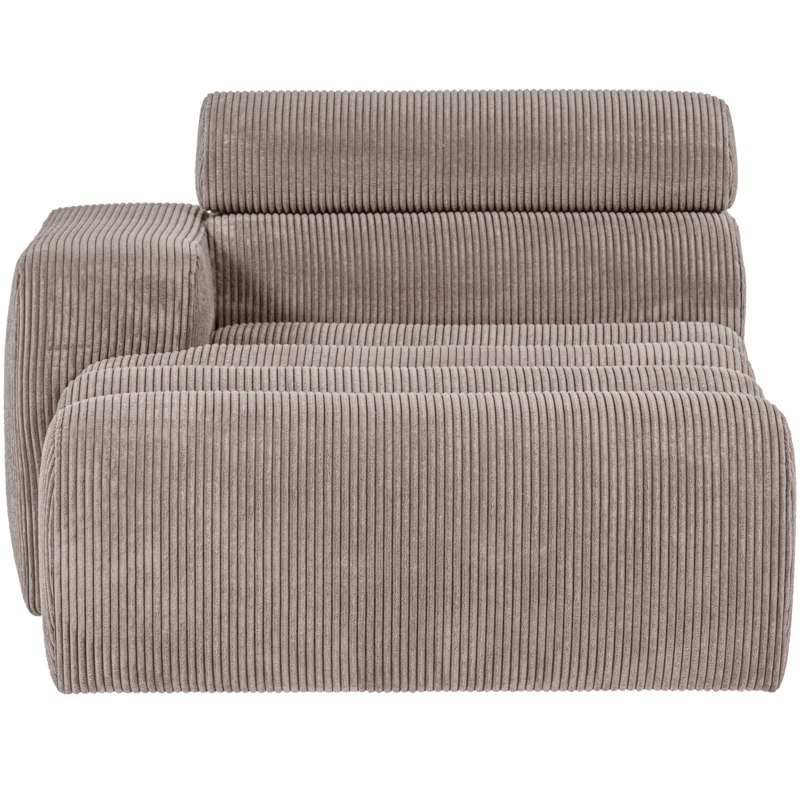 WOOOD-collectie Novi Chaise Longue Element Arm Links Ribstof Zand