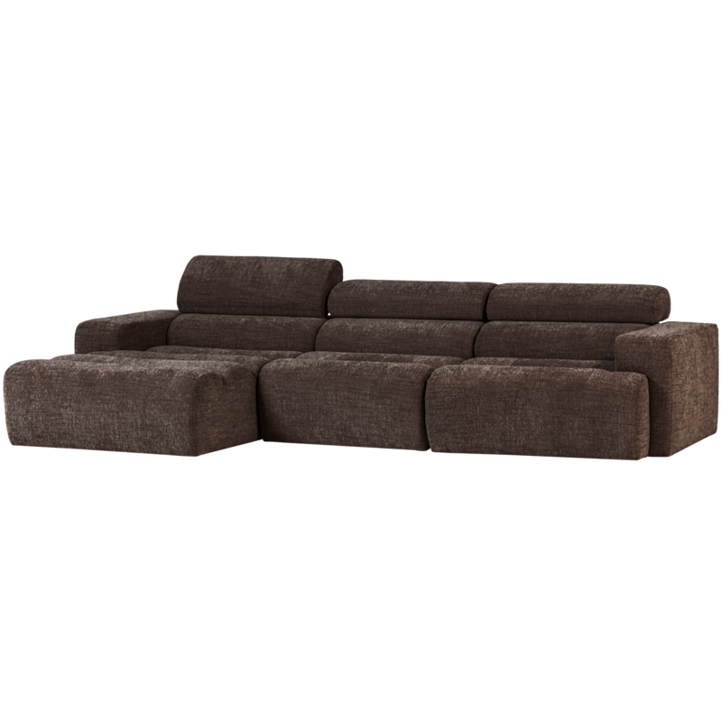 WOOOD-collectie Novi Chaise Longue Bank Links Donkerbruin Melange