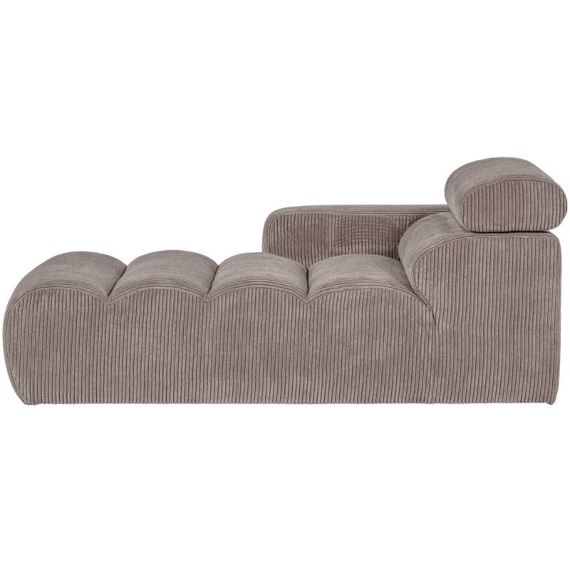 WOOOD-collectie Novi Chaise Longue Element Arm Links Ribstof Zand