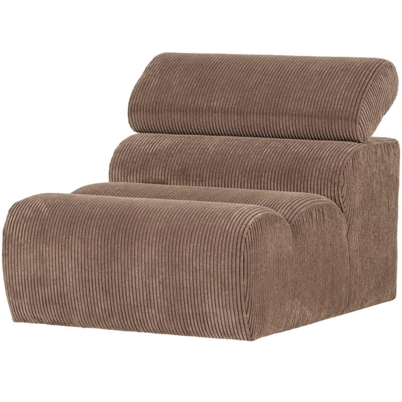 WOOOD-collectie Novi 1-Zits Element Ribstof Taupe