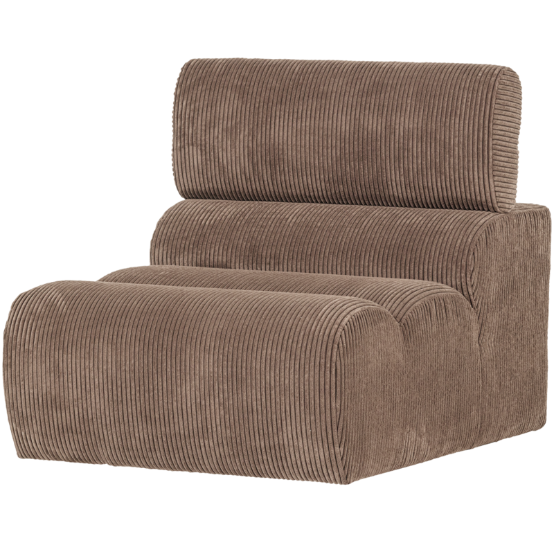 WOOOD-collectie Novi 1-Zits Element Ribstof Taupe
