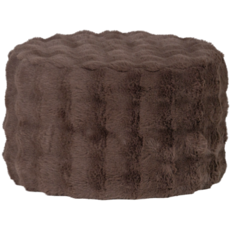 WOOOD Olven Poef Laag Fluffy Stof Bruin