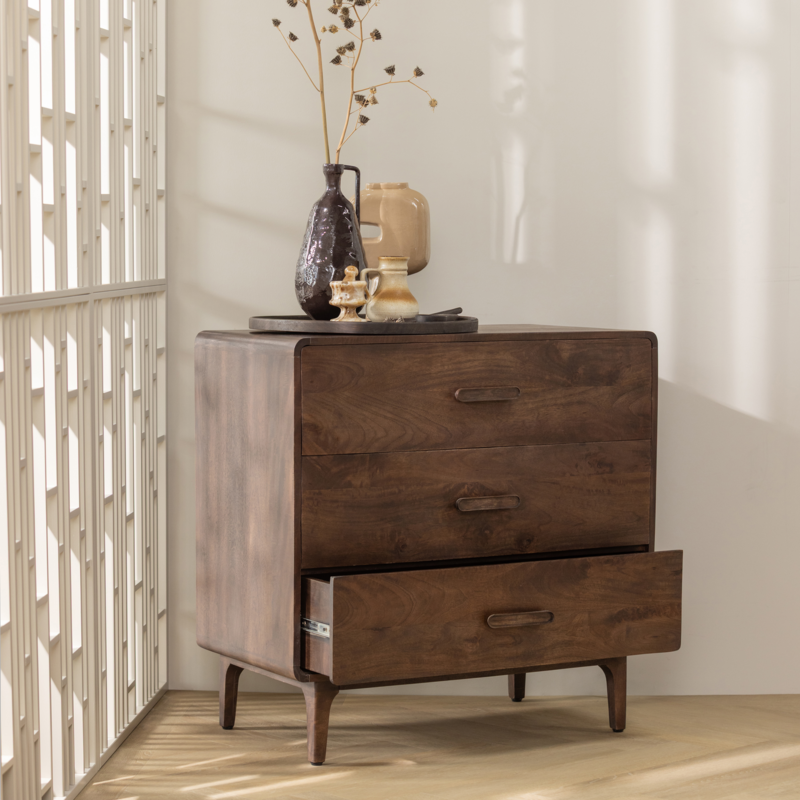 WOOOD-collectie Liya Ladekast Mango Hout Donkerbruin