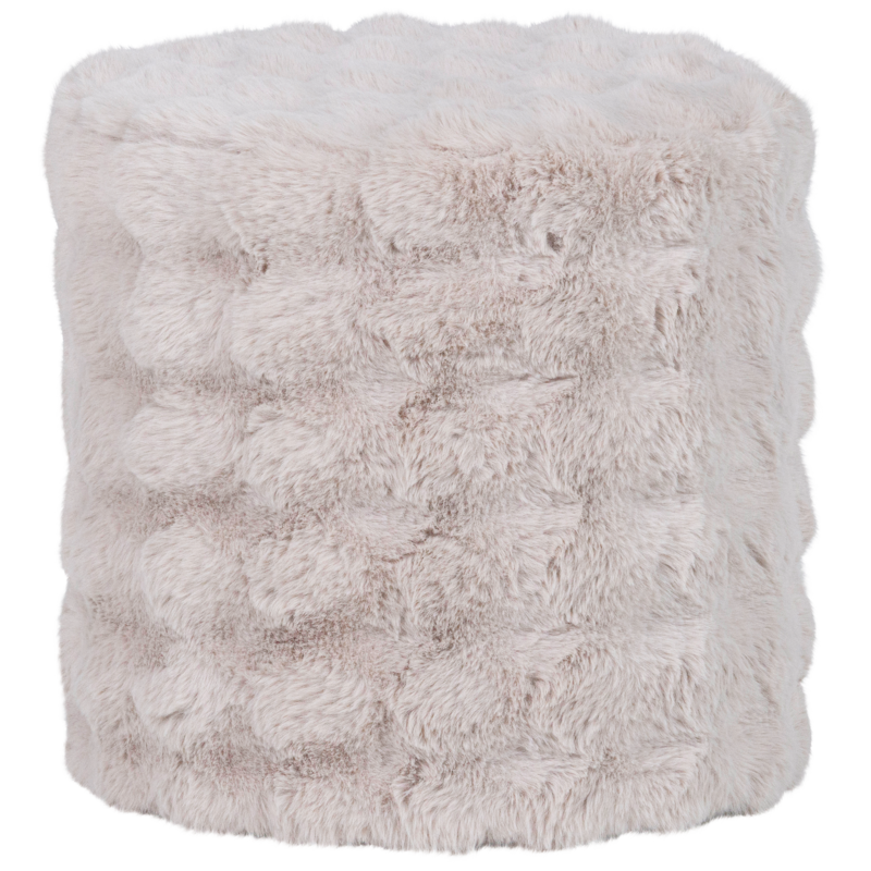 WOOOD-collectie Olven Poef Hoog Fluffy Stof Naturel