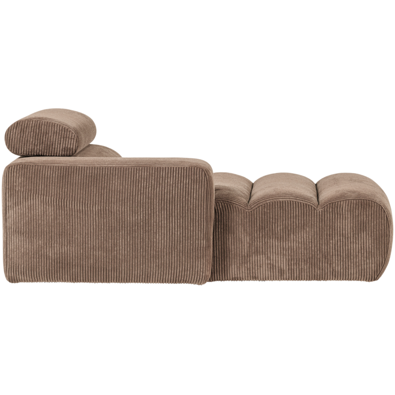 WOOOD-collectie Novi Chaise Longue Element Arm Links Ribstof Taupe