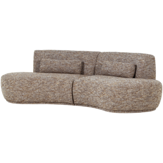 WOOOD Batavier Half Ronde Bank 4-Zits Lichtbruin Melange