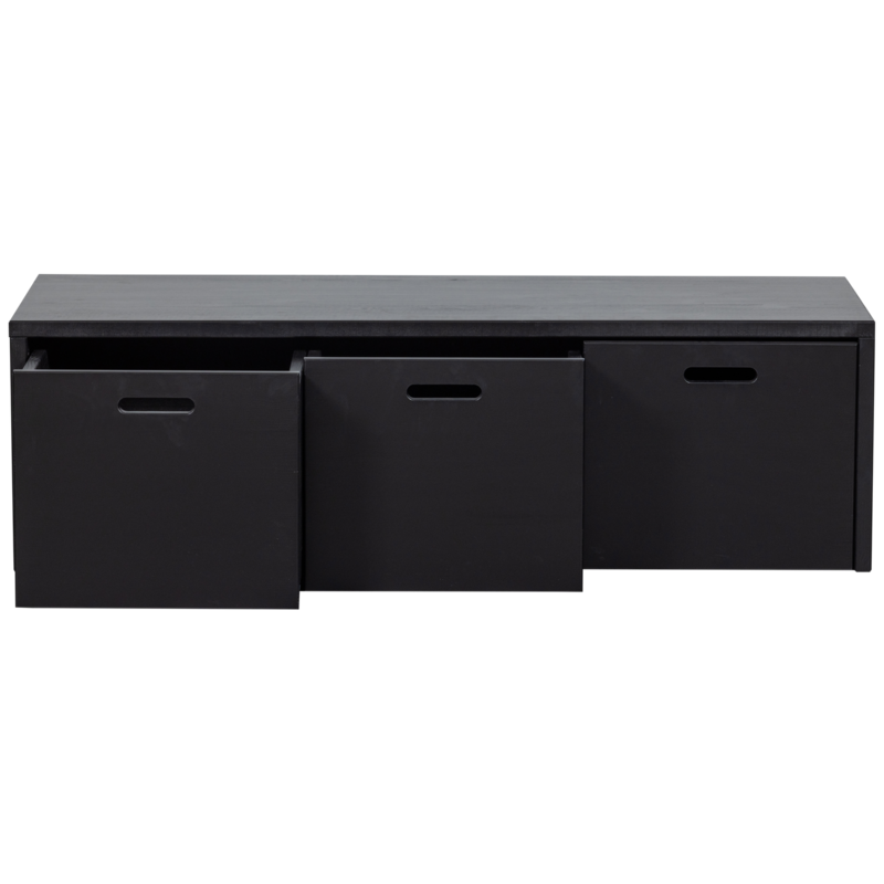 WOOOD-collectie Silke Kistbank Met Lades Grenen Diepzwart [Fsc]