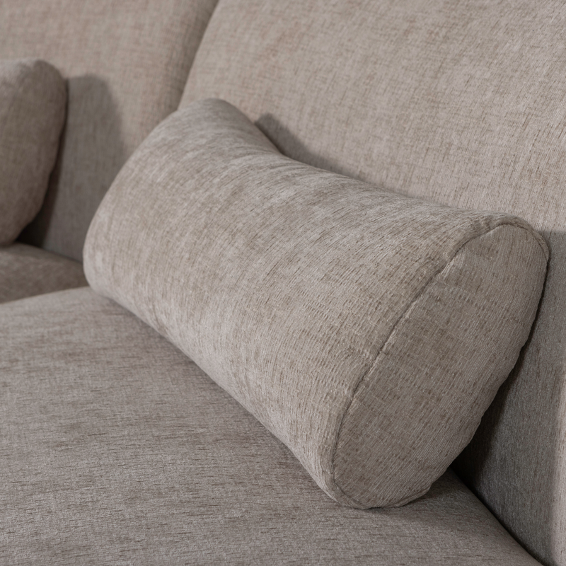 WOOOD-collectie Batavier Half Ronde Bank 4-Zits Velvet Melange Zand