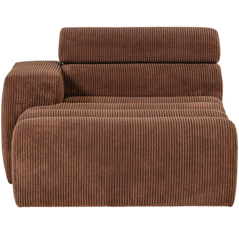 WOOOD-collectie Novi Chaise Longue Element Arm Links Ribstof Terra