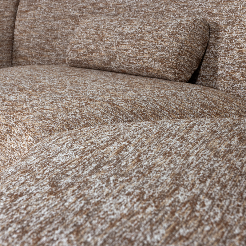 WOOOD-collectie Batavier Half Ronde Bank 6-Zits Lichtbruin Melange