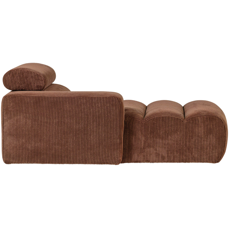 WOOOD-collectie Novi Chaise Longue Element Arm Links Ribstof Terra