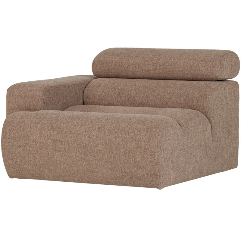 WOOOD-collectie Novi 1-Zits Element Arm Links Boucle Taupe