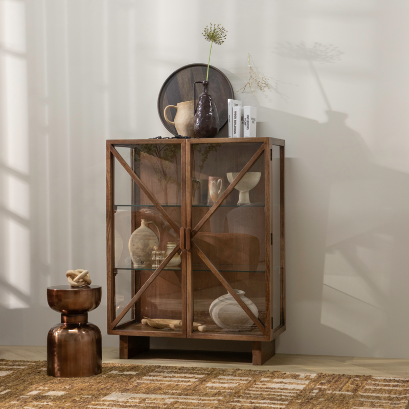 WOOOD-collectie Ian Handgeweven Vloerkleed Wol/Katoen Bruin 170X240Cm