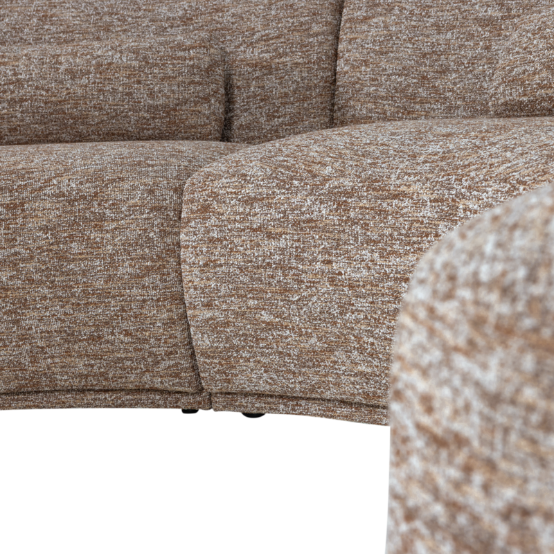 WOOOD-collectie Batavier Half Ronde Bank 6-Zits Lichtbruin Melange