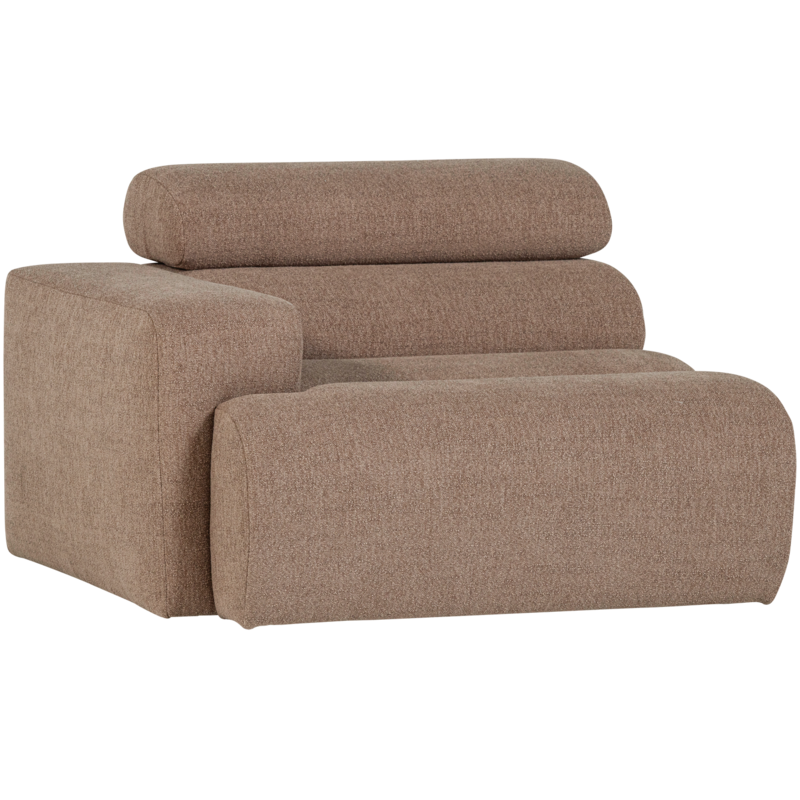 WOOOD-collectie Novi 1-Zits Element Arm Links Boucle Taupe