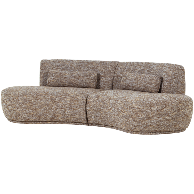 WOOOD-collectie Batavier Half Ronde Bank 4-Zits Lichtbruin Melange