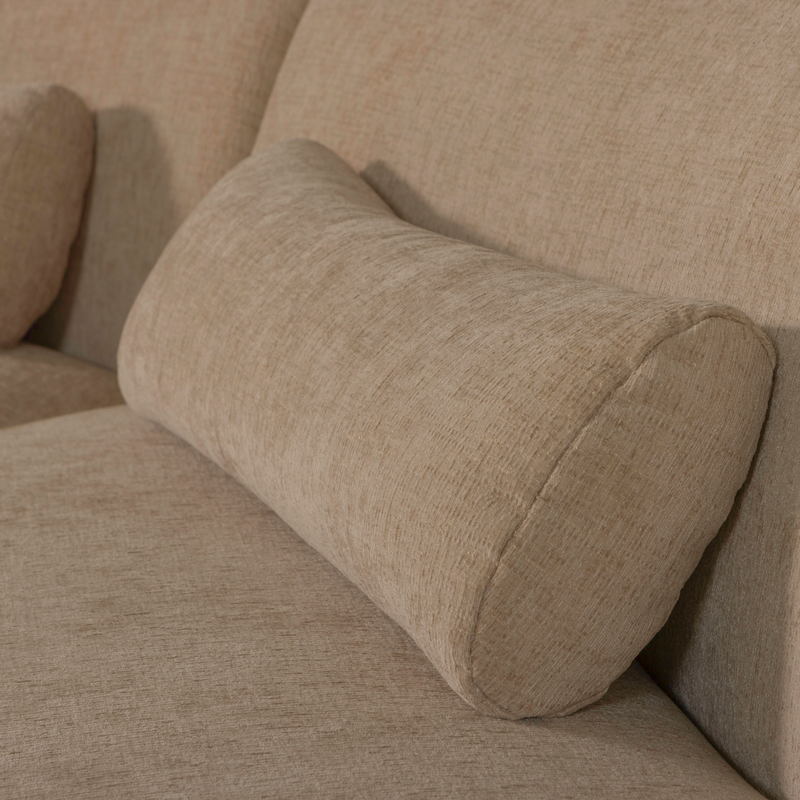 WOOOD-collectie Batavier Half Ronde Bank 4-Zits Velvet Melange Lichtbruin