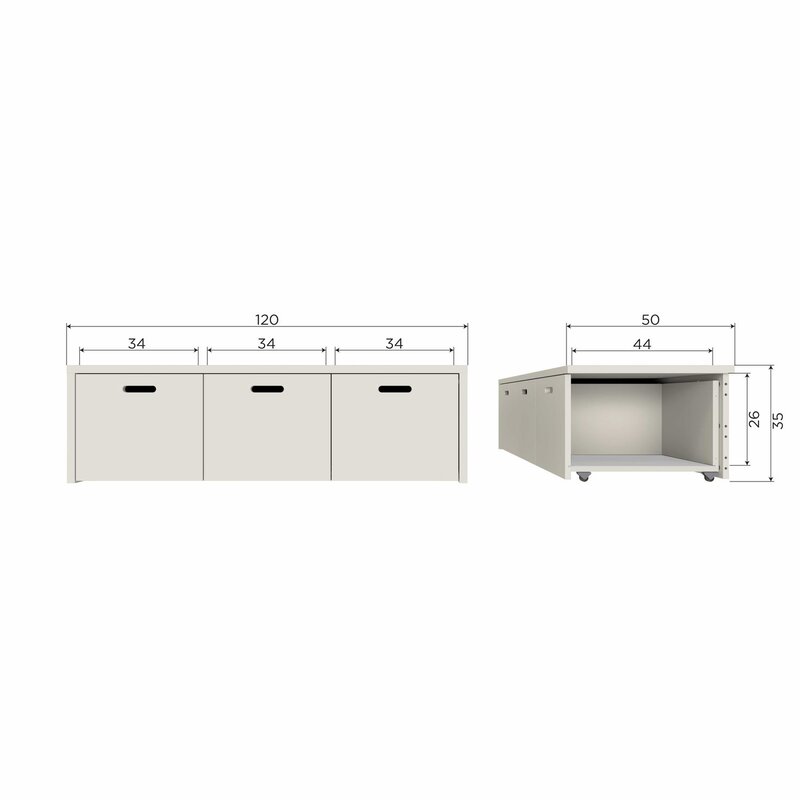 WOOOD-collectie Silke Kistbank Met Lades Grenen Dust [Fsc]