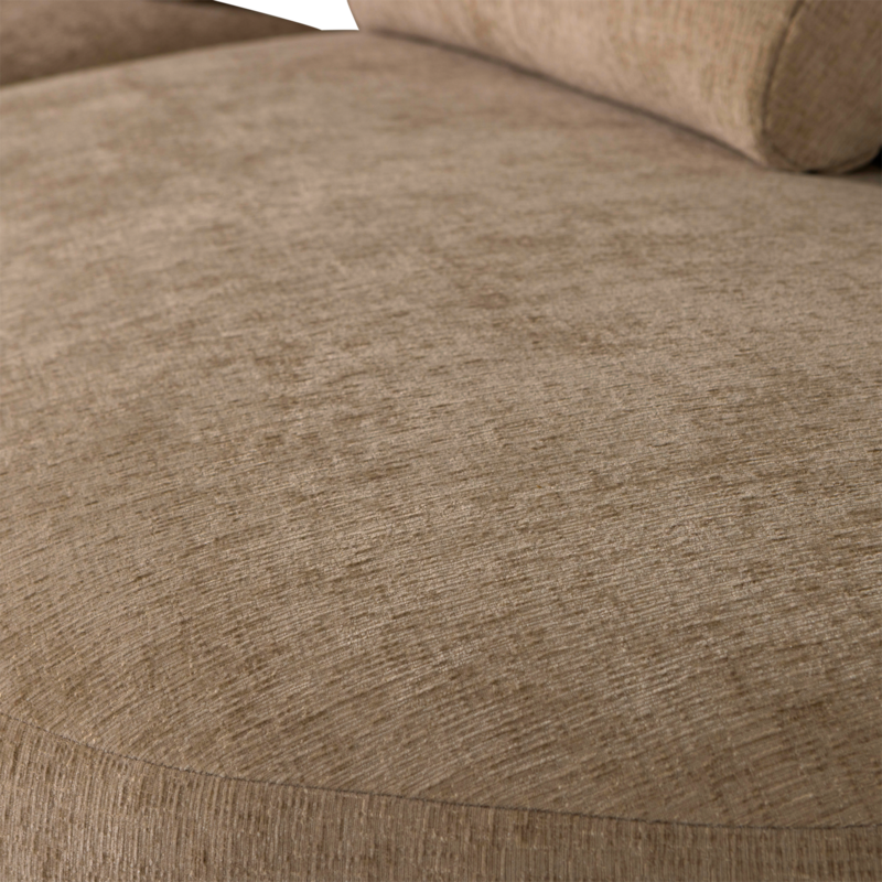 WOOOD-collectie Batavier Half Ronde Bank 4-Zits Velvet Melange Lichtbruin