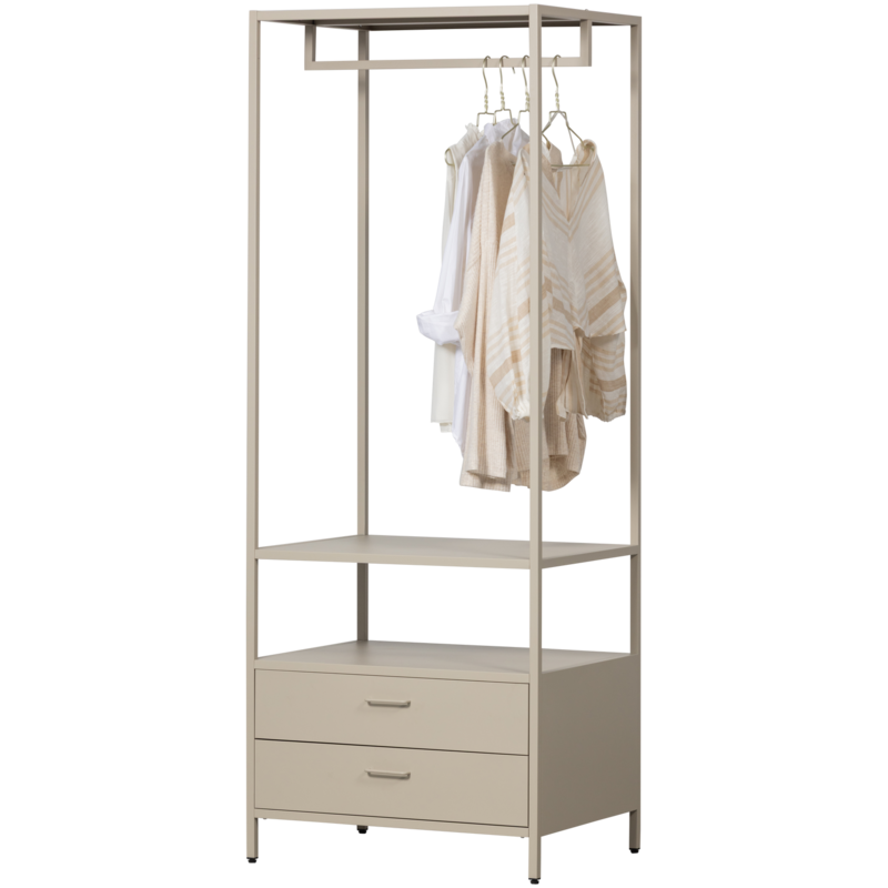 WOOOD-collectie Ferris Open Kledingkast 70 Cm Metaal Zand