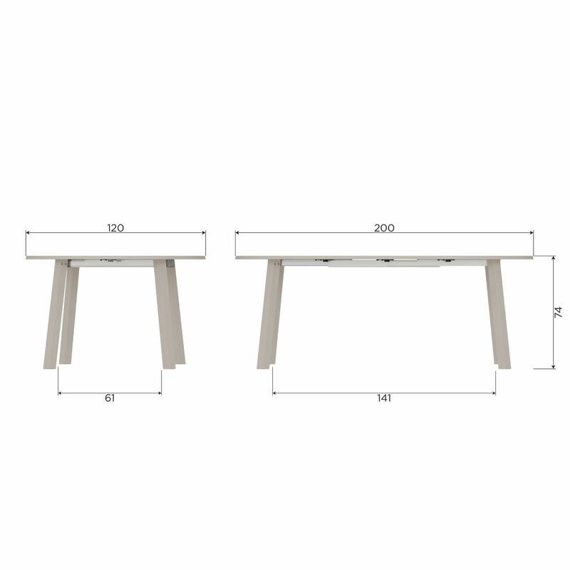 WOOOD-collectie Janne Uitschuifbare Eettafel Rond Eiken Dakargrau [Fsc]