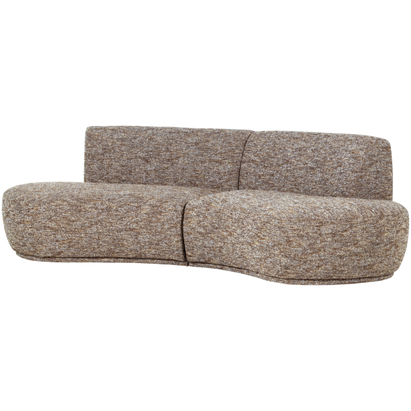 WOOOD-collectie Batavier Half Ronde Bank 4-Zits Lichtbruin Melange