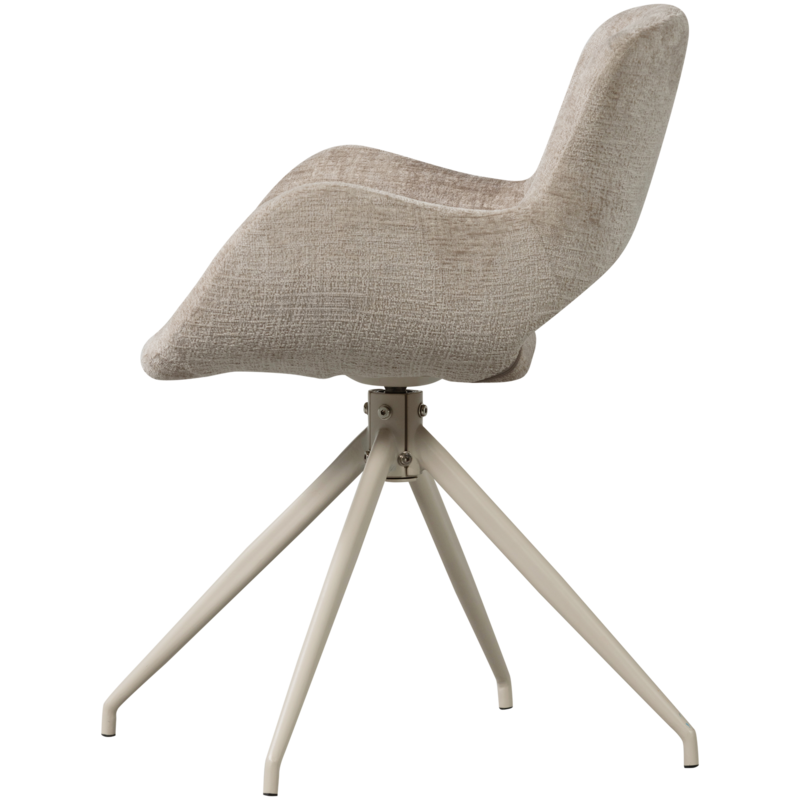 WOOOD-collectie Eliva Eetkamerstoel Structure Velvet Zand - Set Van 2