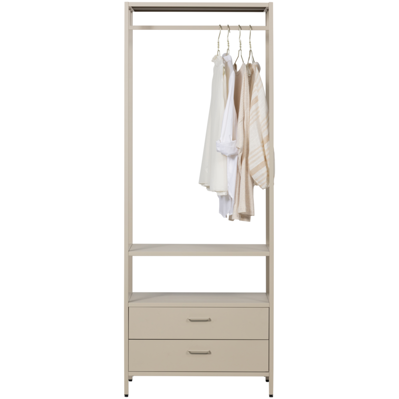 WOOOD-collectie Ferris Open Kledingkast 70 Cm Metaal Zand