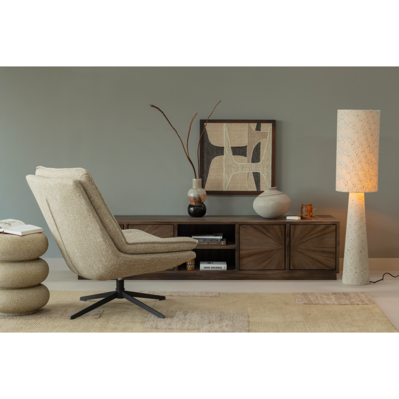 WOOOD-collectie Milaro Draaifauteuil Naturel Melange