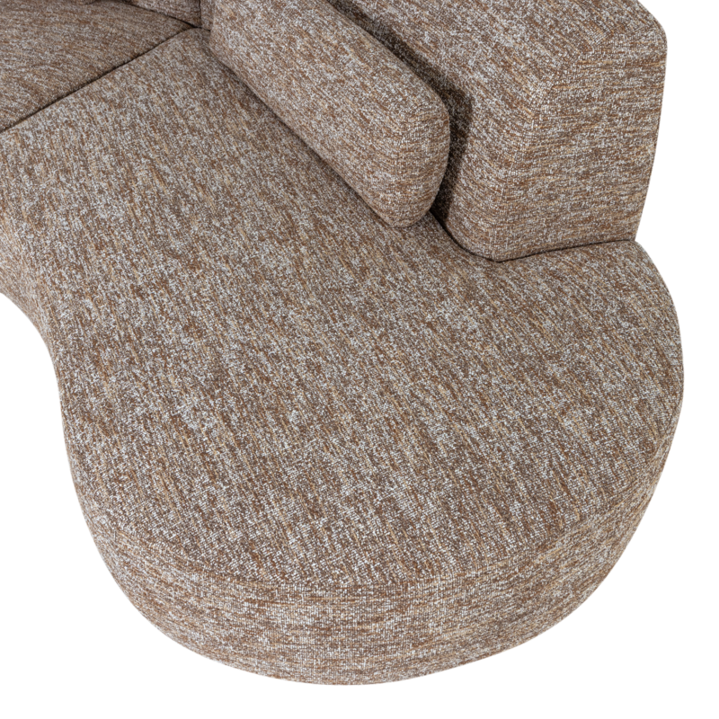 WOOOD-collectie Batavier Half Ronde Bank 4-Zits Lichtbruin Melange