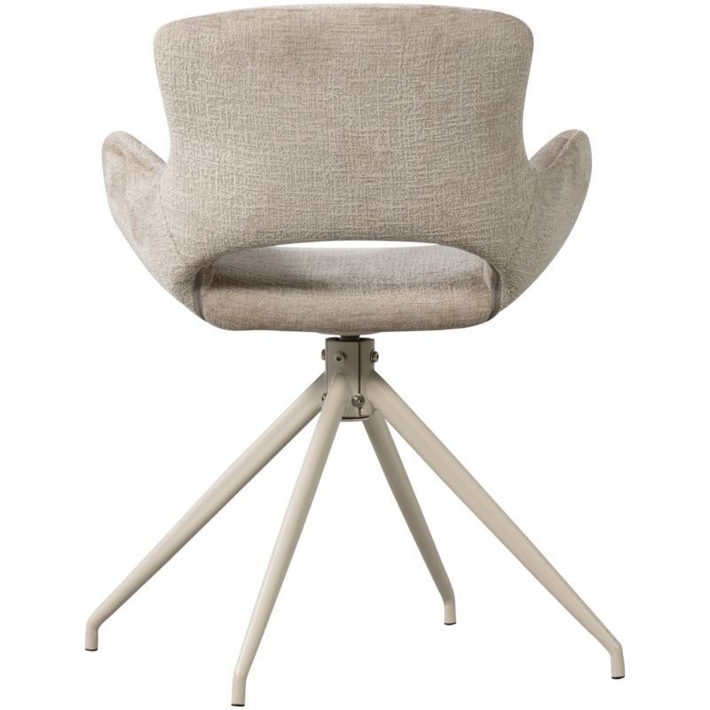 WOOOD-collectie Eliva Eetkamerstoel Structure Velvet Zand - Set Van 2