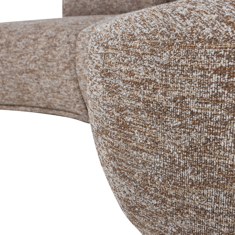 WOOOD-collectie Batavier Half Ronde Bank 4-Zits Lichtbruin Melange