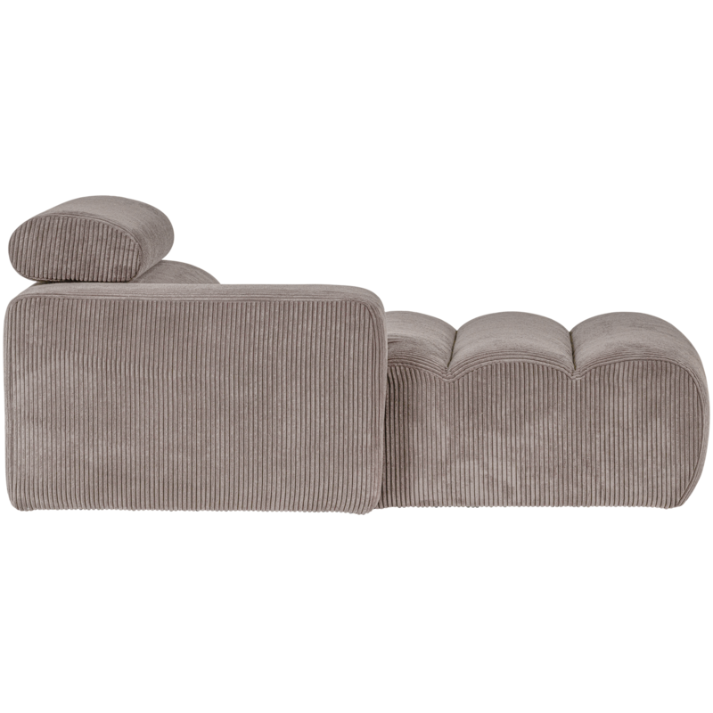 WOOOD-collectie Novi Chaise Longue Element Arm Links Ribstof Zand