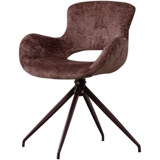 WOOOD Eliva Eetkamerstoel Structure Velvet Paars - Set Van 2