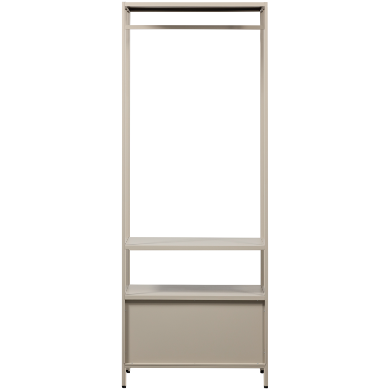 WOOOD-collectie Ferris Open Kledingkast 70 Cm Metaal Zand